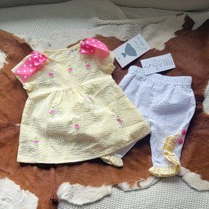 NWT Rare Editions Yellow/White Floral Set